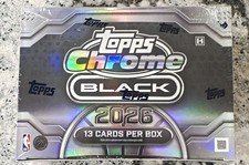 Topps 2026 Topps Chrome Black NBA Basketball Trading Card Box - 13 Cards picture