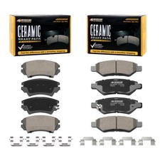 Ceramic Front & Rear Brake Pads + Hardware Kit Fits 2010-2015 Camaro 3.6L LS LT picture