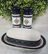Vintage Phaltzgraff Amalft Classic Collection Butter Dish Salt & Pepper Grinder picture