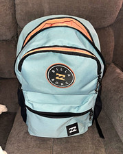 Billabong Unisex Backpack Blue/Black/Peach Polyester Zip Pockets picture
