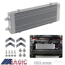 Silver Universal Medium Bar and Plate Dual Pass Oil Cooler Core:14