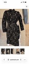 Black lace cider dress in medium with a The side slit and cut out at the waist picture