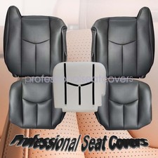Front Leather Seat Cover & Foam Cushion For 2003-2006 Chevy Silverado Dark Gray picture