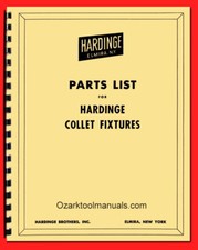Hardinge Collet Index Fixtures Parts Manual & Bulletin Covers H-4, HV-4 5C 1130 picture