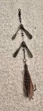 Vintage Double Spinner Feather Fishing Lure Bucktail Musky Pike Bass Antique picture
