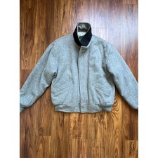 Hunt Club Wool Bomber Jacket Mens S Gray Good Vintage Made in USA Retro American picture
