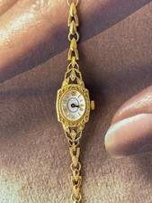 18k Gold Plated Art Deco Vintage Ladies Watch Victorian Style Dainty picture
