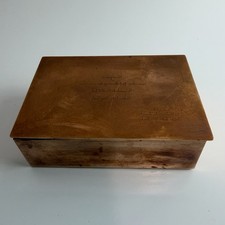 Vintage Tiffany & Co. Makers Bronze Reverse Engraved Presentation Cigarette Box picture
