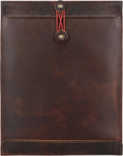 Leather Document Holder Envelope Folder,  Bourbon Brown A4 Letter Size Filing picture