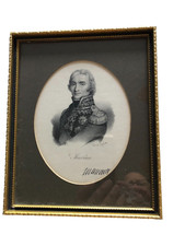 Antique print de Delpech in vintage frame Andre Massena Napoleon's Marshall picture