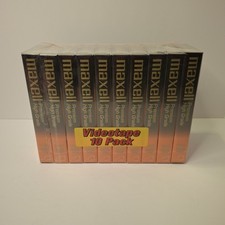 Maxell Premium High Grade T-120 6 hour VHS Video Cassette 10 Pack- Sealed picture