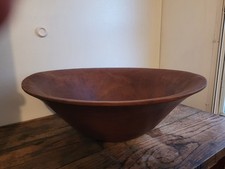 Antique Vintage 25 Inch Huge Primitive Wooden Bowl Very Nice picture