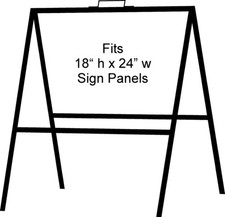 A-Frame Portable Folding Curb Sign Stand, 18 x 24 Slide in, Black (Pack of 1) picture