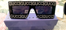 New w/box GUCCI  Logo EYEWEAR black rhinestone studded  square tinted sunglasses picture