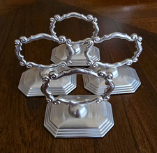Southern Living at Home Set of 4 Silver Tone Metal Scroll Napkin Holders Decor picture