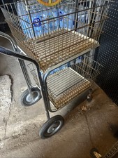 VINTAGE CHARNSTROM MAIL CART DUAL BASKETS METAL MADE IN USA picture