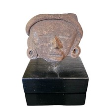 Pre-Columbian Vericruz Teotihuacan Pottery Head Fragment Mounted picture