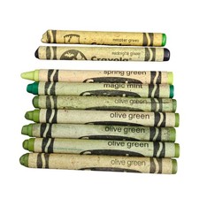 Discontinued Crayola Crayons Rare Retired Olive Green Binney Smith Greens Lot picture