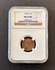 1944 S Lincoln Cent MS 65 RD picture