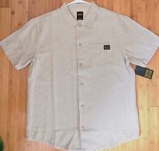 RVCA Recession Collection Mens XL 100% Cotton SS  Button Down Striped Shirt picture