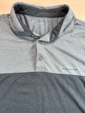 TravisMathew Mens L Short Sleeve Polo Shirt Colorblock Heathered Blue picture