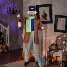 Disney Haunted Mansion 6-ft Lighted Animatronic The Caretaker Grave Keeper 🦇 picture