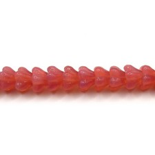 Milky Light Pink Bell Flowers - 25 8x6 mm Czech Glass Pressed Beads picture
