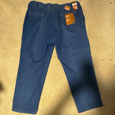 Haggar Men's Stonewash Blue Classic Fit Denim Jeans Mid Rise Comfort Slash Pkt picture