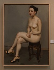 Hand Painted Oil Painting art female woman Chinese young nude On Canvas 24