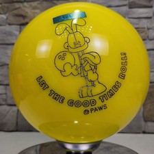 Ebonite Vintage Bowling Ball Garfield Series Odie Paws Yellow Etched 12lb Mint picture