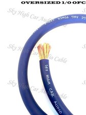 1 ft OFC 1/0 Gauge Oversized BLUE Power Ground Wire Sky High By The Foot picture