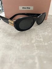 NEW: MIU MIU Sunglass 0MU06ZS Black Frame/Dk Grey Lenses/Authentic, Never Worn picture