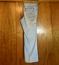 Vintage 70’s Distressed Orange Tab Levi Flared Bell Bottom Jeans Size 33x29 picture