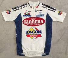 Carrera Jeans Longoni Nalini vintage mens White cycling jersey size M-L picture