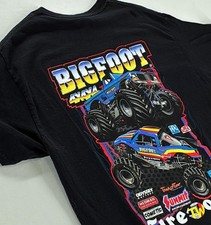 2000s Gildan Bigfoot Monster Truck Double Sided Graphic T-Shirt Y2K L picture