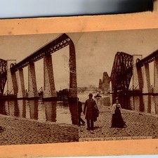 c1890s The Great Forth Bridge Scotland Stereoview Card European Series Vtg Photo picture