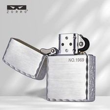 ZORRO Edge Clipped Kerosene Lighter, Windproof Solid Metal Pocket Lighter picture