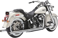Cobra True Duals Billet Tip Full Exhaust Chrome Harley Softail 1997-2006 picture