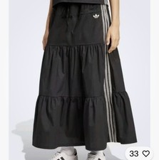 Adidas Originals Summer Glow Lace Striped Maxi Skirt KC0767- BEAUTIFUL  picture