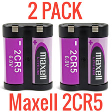 2 Pack Maxell 6V 2CR5 Photo Camera Lithium Battery New DL45, KL2CR5, 5032LC picture