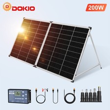 Dokio 200W Mono Folding Solar Panel, 12V for Boat, RV, Off-Grid and Garden Power picture