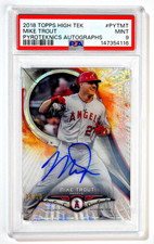 2018 Topps High Tek Mike Trout Pyroteknics Autograph /20 PSA 9 Angels On Card picture