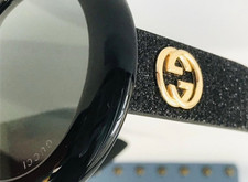 Gucci GG0101S 001 Women’s Round Oversized Black Sunglasses Gray Gradient picture