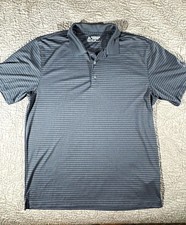 Bermuda Sands Men's L Gray Plaid Moisture Wicking Golf Polo Short Sleeve picture