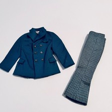 1960s VTG Mattel Barbie Ken Doll Town Turtle Blue Jacket Checked Pants Japan picture