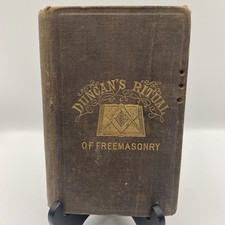 RARE 1866 Duncan's Masonic Ritual Monitor Antique Book L Fitzgerald Freemasonry picture