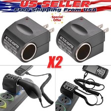 2PCS 100-240V AC To 12V DC Car Cigarette Lighter Socket Power Adapter Converter picture