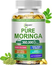 Organic Moringa Softgels - High Potency Oil for Energy & Immune Health, 60 Count picture