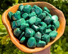 4 oz Malachite Tumbled Stones: 'A' Grade Natural Polished Crystals 1/4 lb Bulk picture