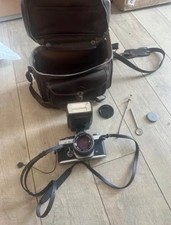 Vintage Olympus OM-2 35mm Camera G.Zuiko 50mm f/1.4 Lens Flash Lot Untested ASIS picture